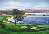 Unknown Artist Pebble Beach painting